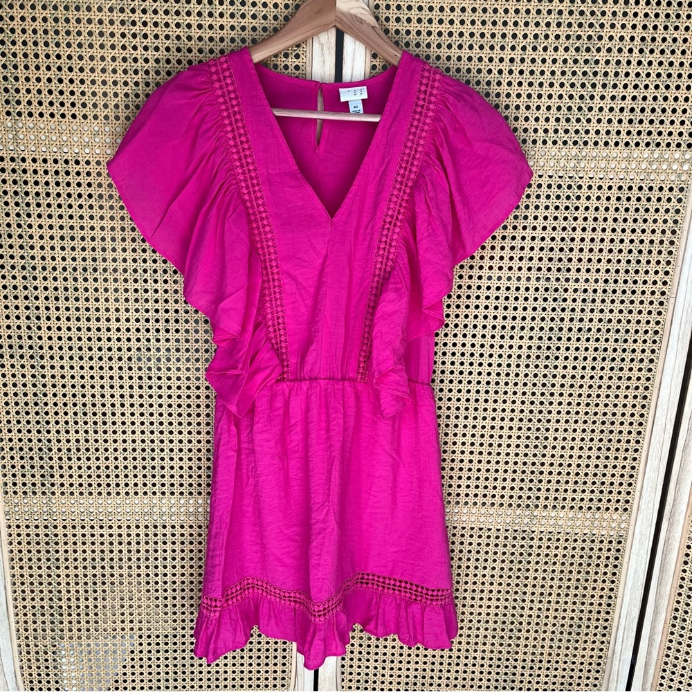 Pink Ruffle Mini Dress - Picture 2 of 7